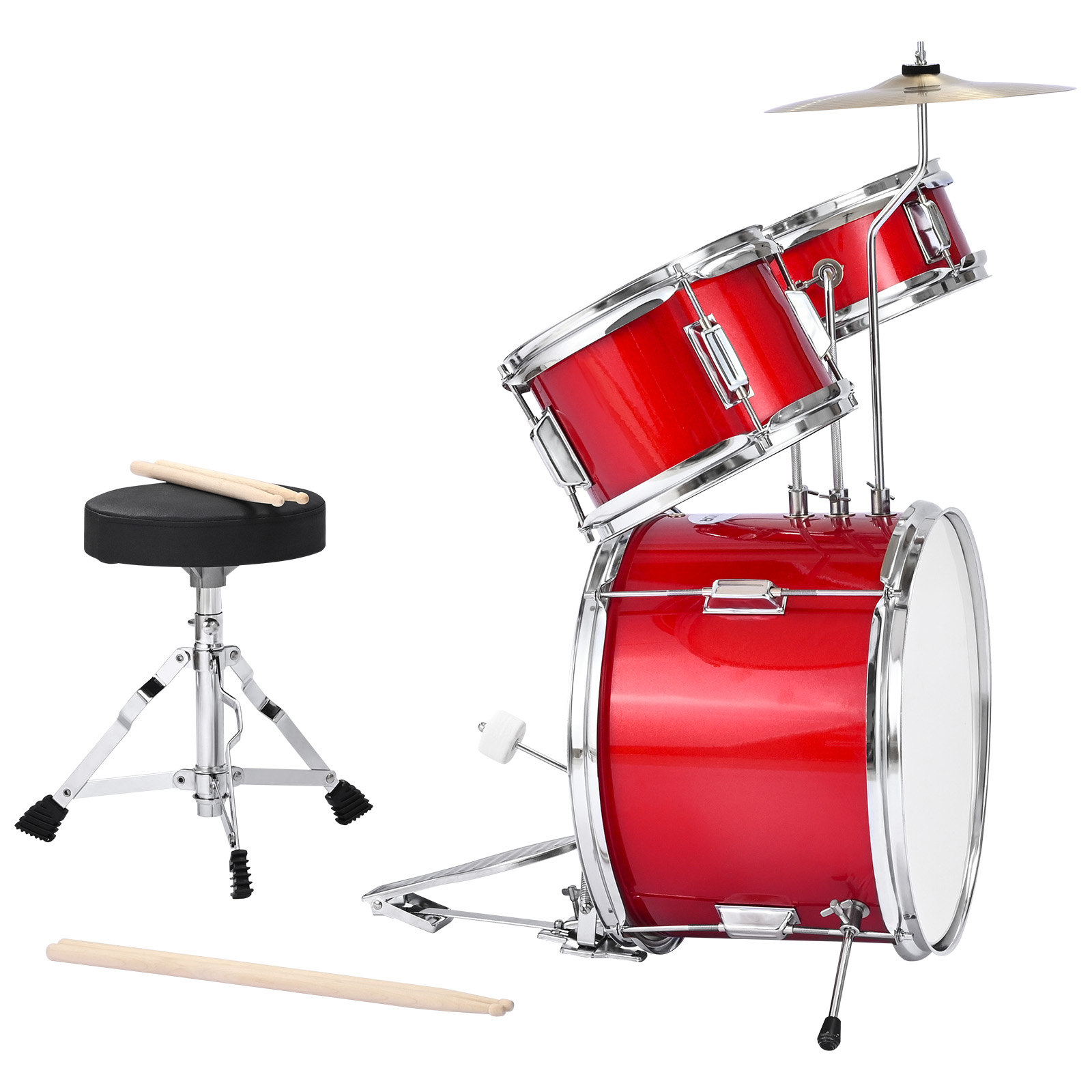 Drum Throne Adjustable - Kids Drum Set, 3-Piece 14 in