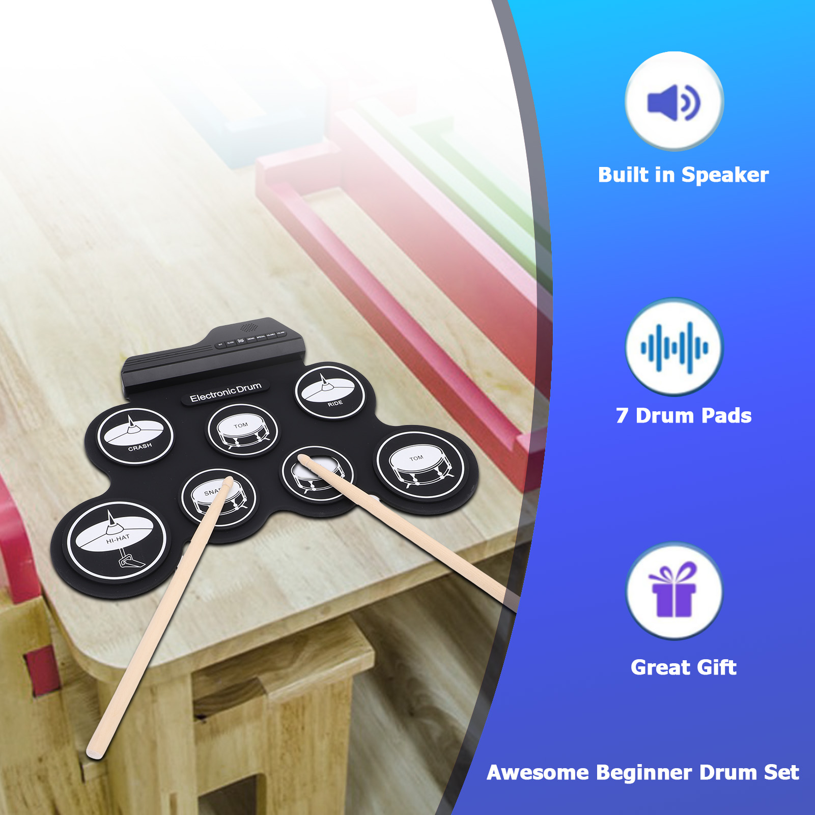 Electronic Drum Set Roll Up - Portable Electronic Drum Roll Up Silicone