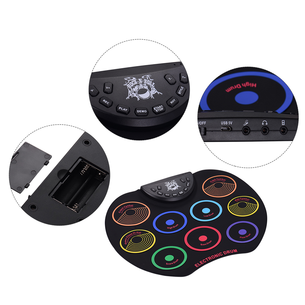 KD12 Compact Size Roll-Up Drum - đánh giá và giá Electronic Drum Set Roll Up