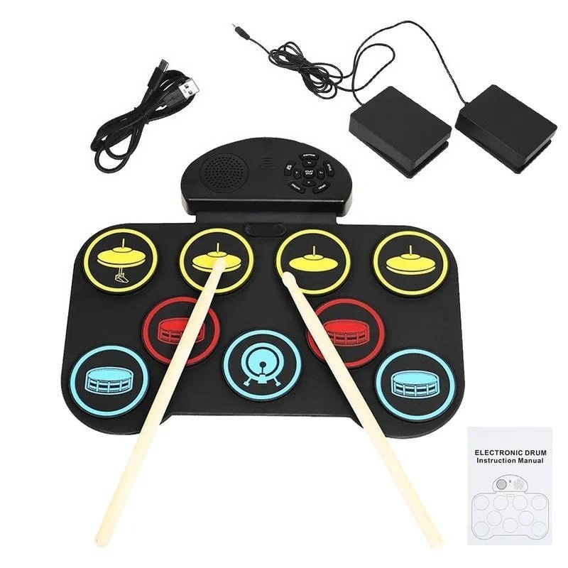 Portable Hand Roll Drum Kit 5  - đánh giá và giá Electronic Drum Kit For Kids