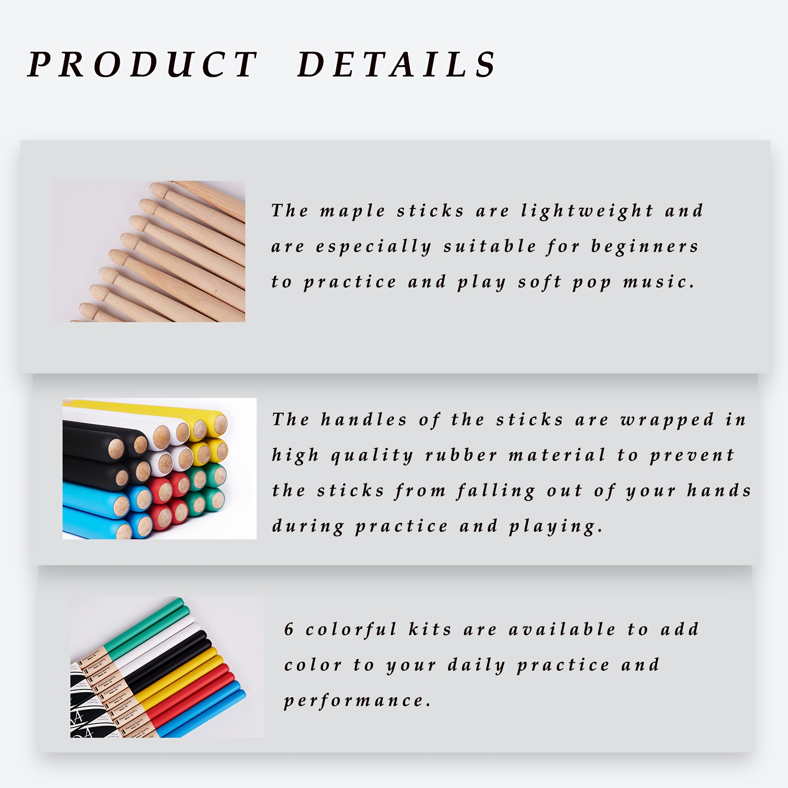 12 Pairs Classic 5A/7A Maple W - đánh giá và giá Drumsticks 5A Maple