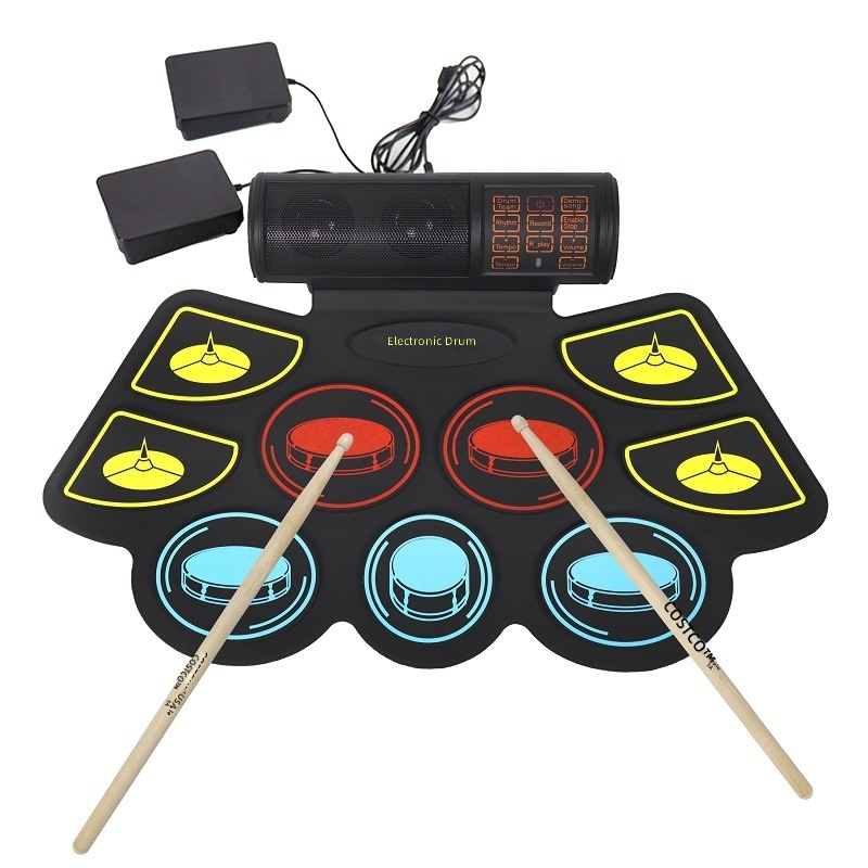 Colorful Silicone Gel Roll-Up  - đánh giá và giá Electronic Drum Set Roll Up
