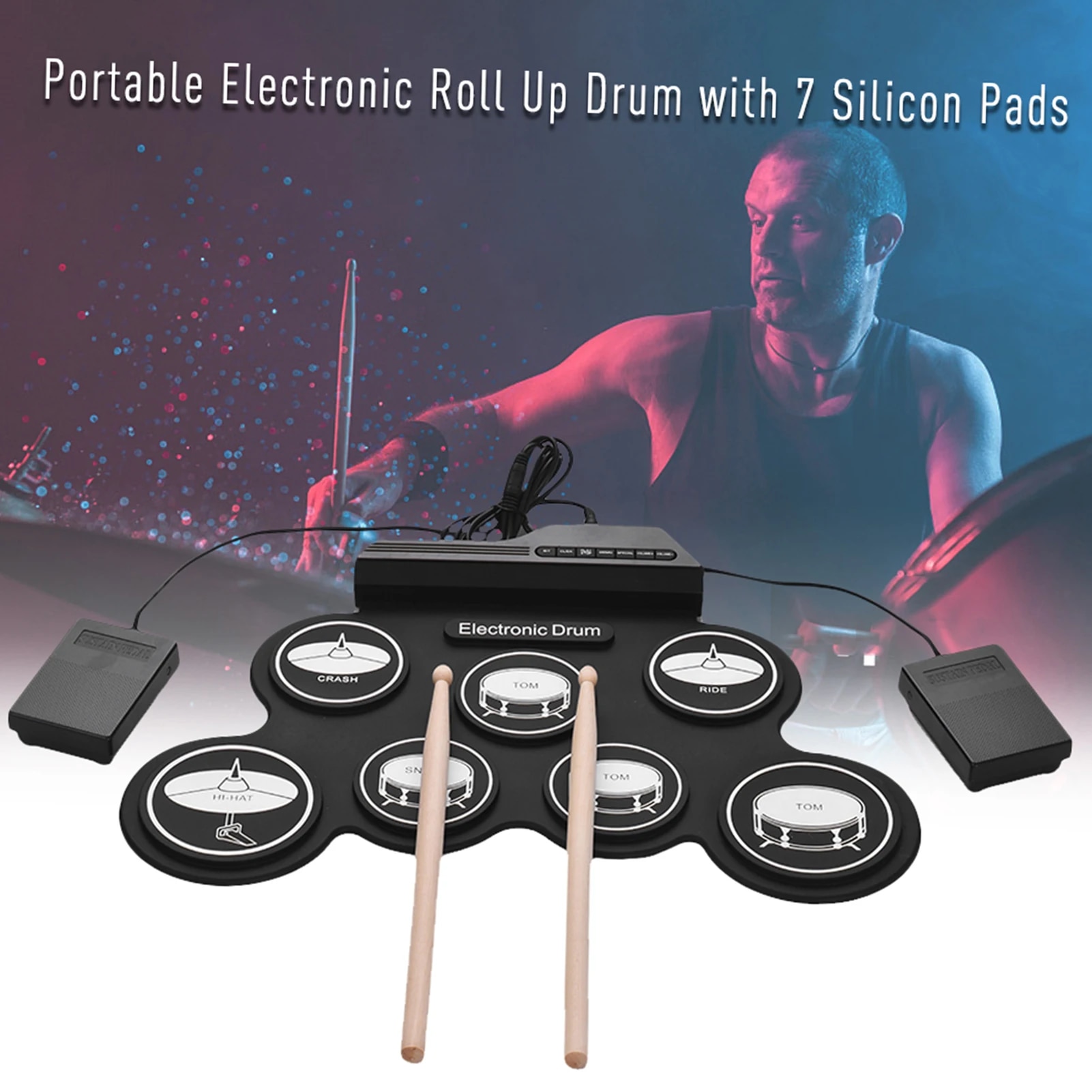 Electronic Drum Set USB Roll-U - đánh giá và giá Electronic Drum Set Roll Up