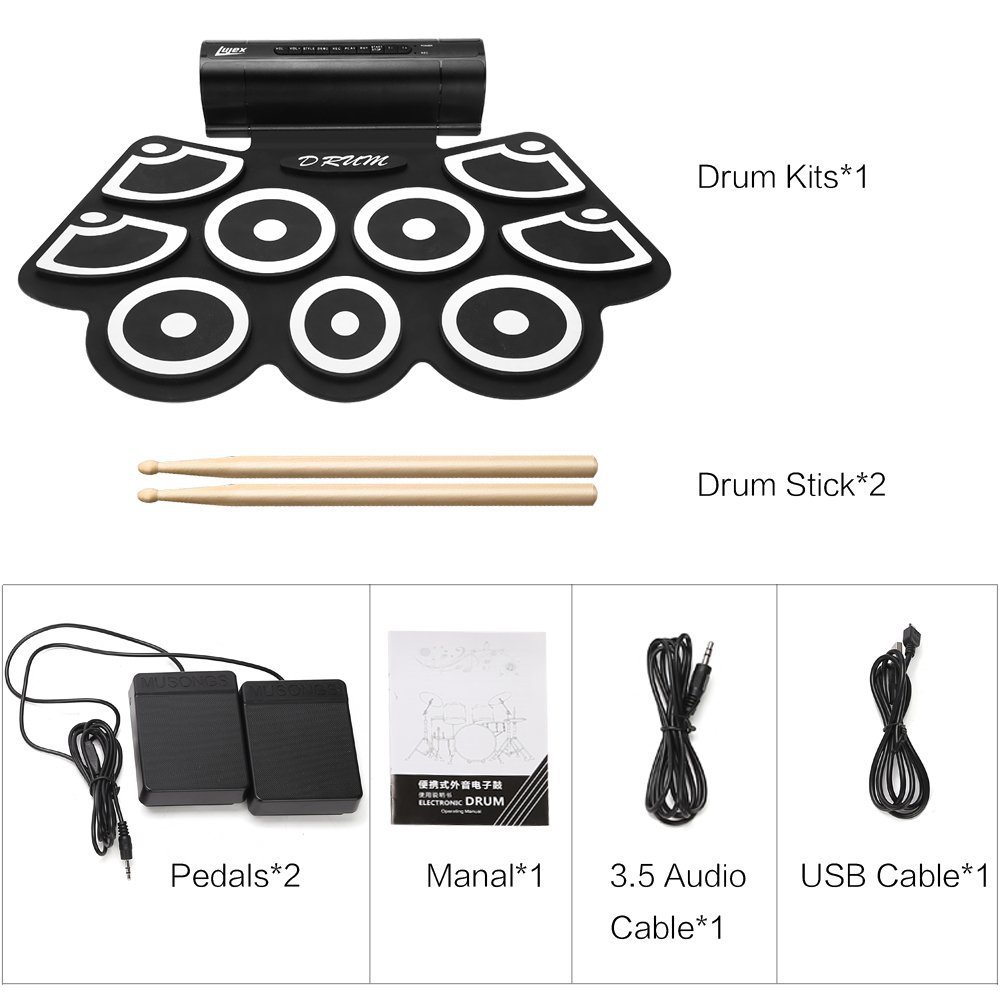 Percussion Instrument MD760 Th - đánh giá và giá Electronic Drum Set Roll Up