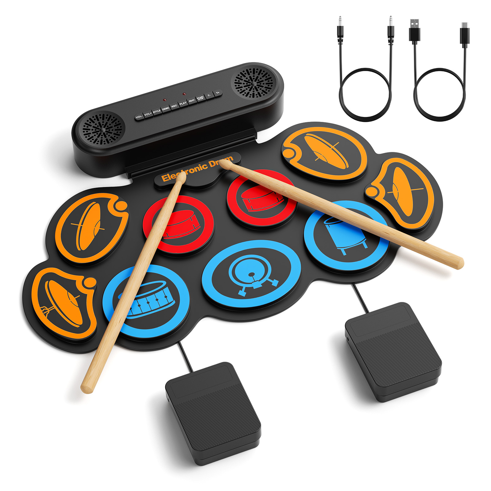9 Pads Electronic Drum Set Rol - đánh giá và giá Electronic Drum Set Roll Up